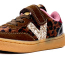 Basket Victoria marron léopard et paillettes
