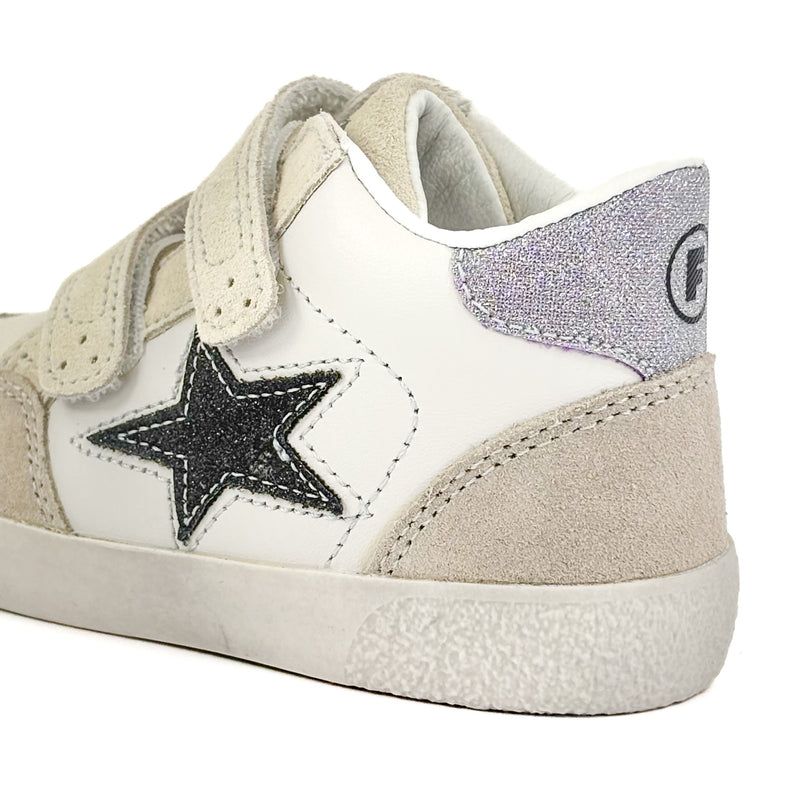 Baskets Falcotto Darling Pour Fille – Cuir Blanc, Semelle Souple, Cœur Rouge