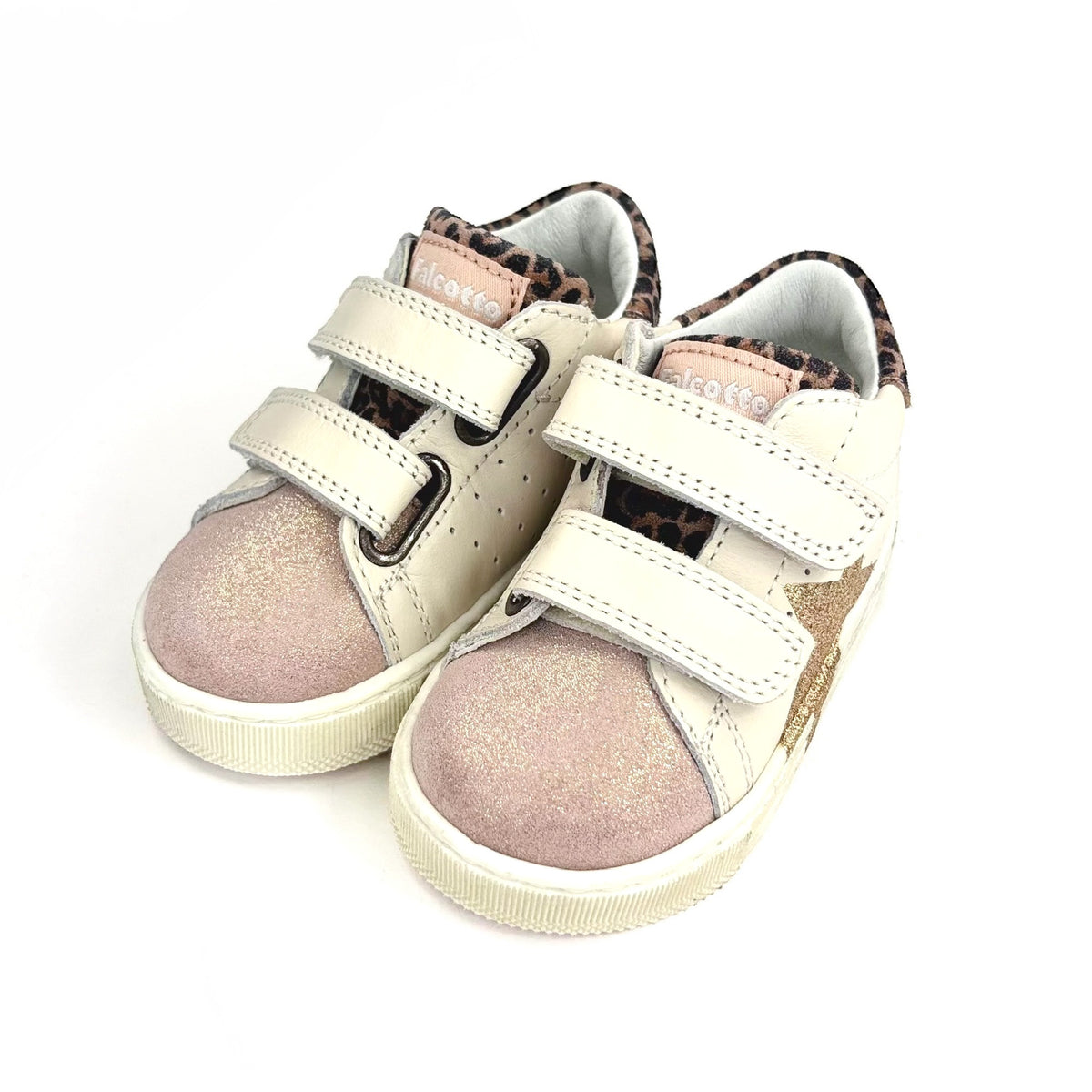 Baskets En Cuir Avec Ã©toile Salazar 3 Vl Blanc-orange - Falcotto