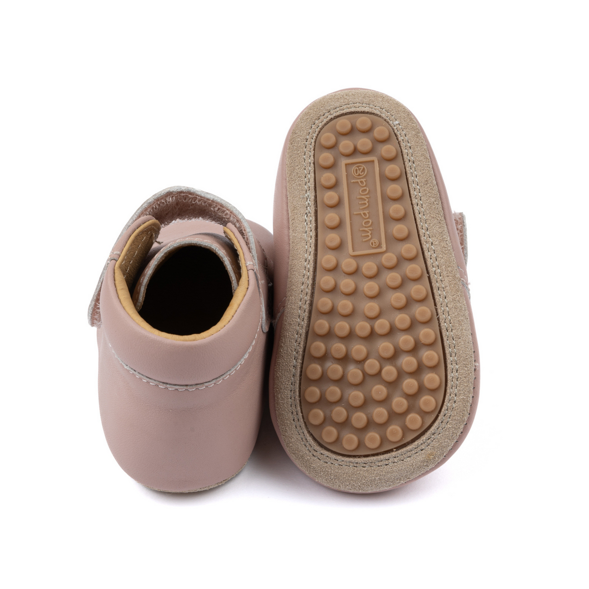 Chaussons Souples En Cuir Pour Bébé Fille - Semelle Flexible, élastique, Pompons, Pour Premiers Pas