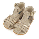 Sandales Bopy semi-ouverte beige fleur