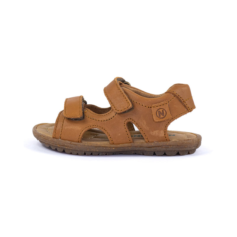NATURINO Sky Sandales Cuir Enfant - Sandales Nappa Brossé Bleu Avec Doublure Cuir Végétal - Fermetures Velcro Respirantes Et Confortables