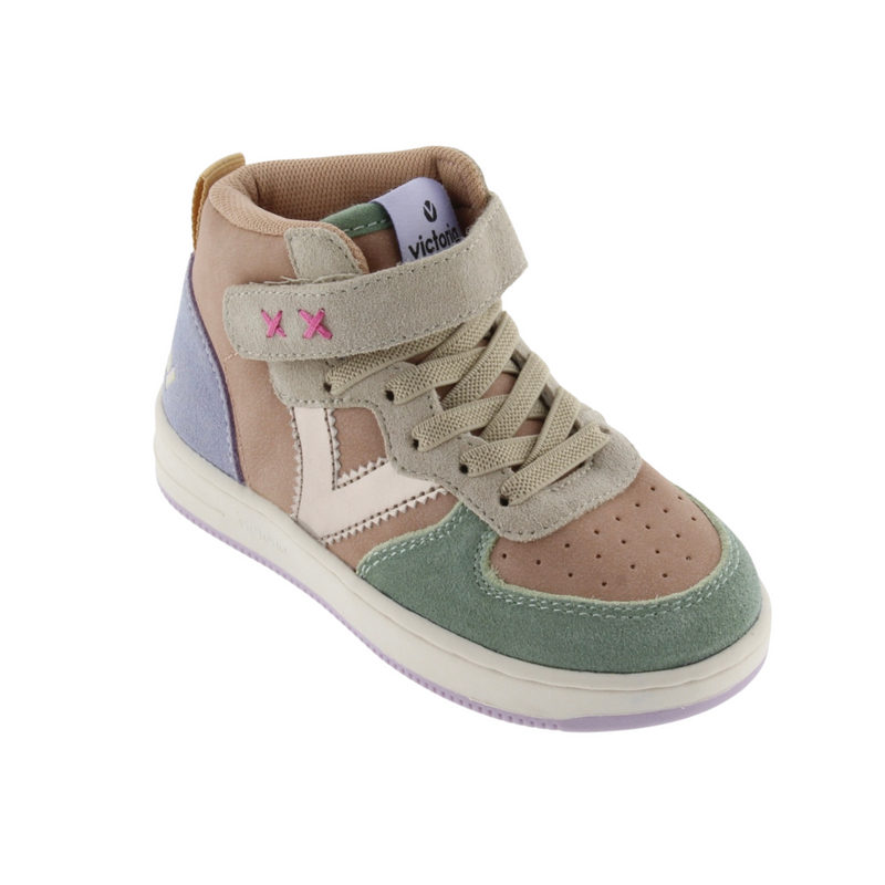 Basket montante Victoria rose vert violet