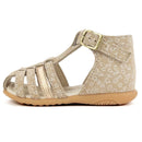 Sandales Bopy semi-ouverte beige fleur