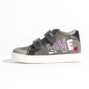 Basket en cuir Montante Grise Garvalin 211350 pour fille